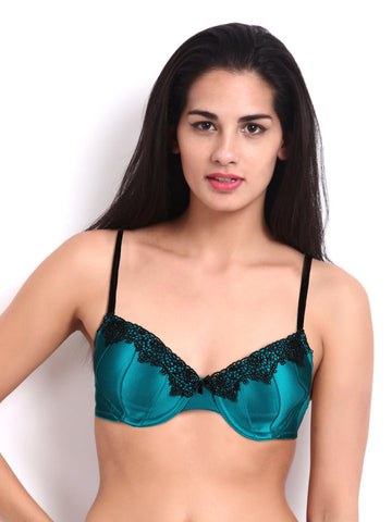 Amante Luxury Silk Blue Bra BGLU21