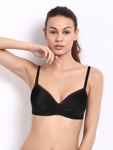 Amante Black Sheer Comfort Bra BFOM18