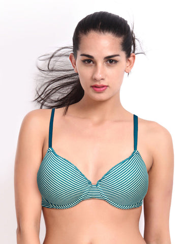 Amante Summer Stripes Cream Coloured &amp; Blue Bra BCCC01