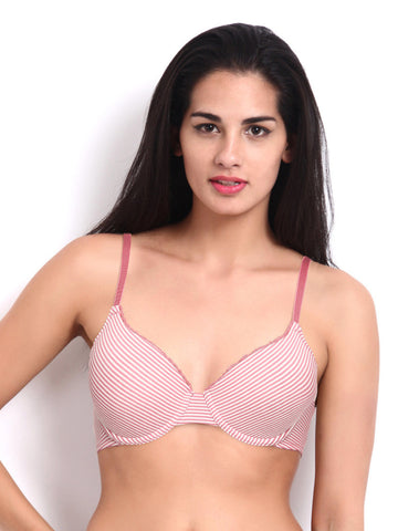 Amante Pink &amp; White Summer Stripes Bra BCCC01