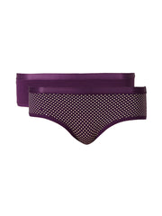 Amante Women Pack of 2 Purple Cotton Hipster Briefs