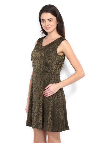 Amari West Green Fit &amp; Flare Dress