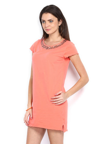 Amari West Coral Orange Jersey Dress