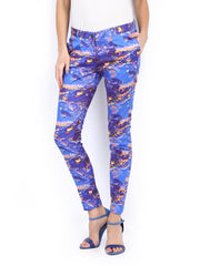 Amari West Women Blue Printed Trousers