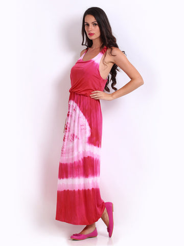 American Laundry Pink Tie-Dye Print Maxi Dress