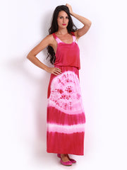 American Laundry Pink Tie-Dye Print Maxi Dress