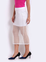 American Laundry White Midi Skirt