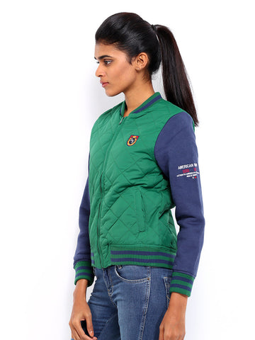 American Swan Women Green Padded Jacket