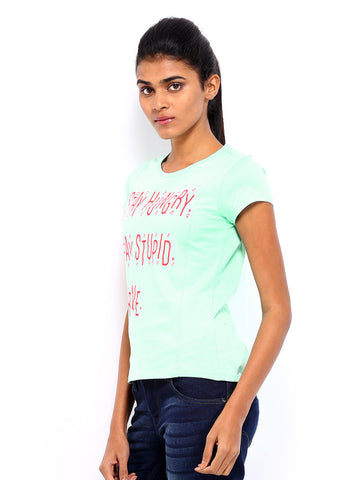 American Swan Women Green Printed Top