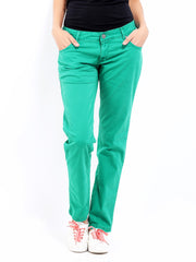 American Swan Women Green Slim Fit Trousers