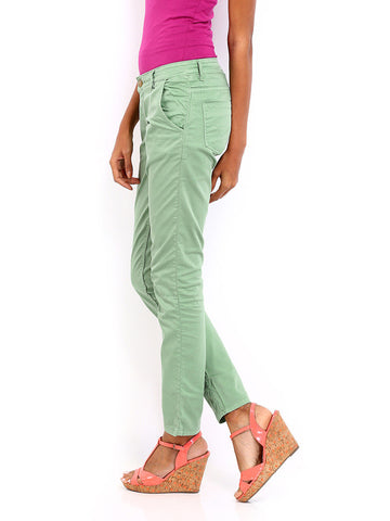American Swan Women Green Slim Fit Trousers