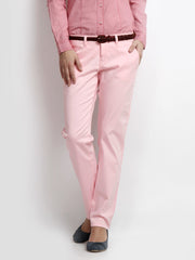 American Swan Women Pink Smart-Casual Trousers