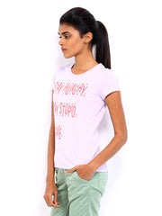 American Swan Women Lavender Printed T-shirt