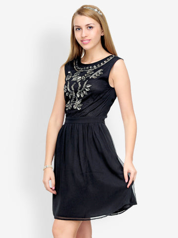 Anasazi Black Fit &amp; Flare Dress