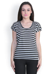 Anasazi Women Black &amp; White Striped Top
