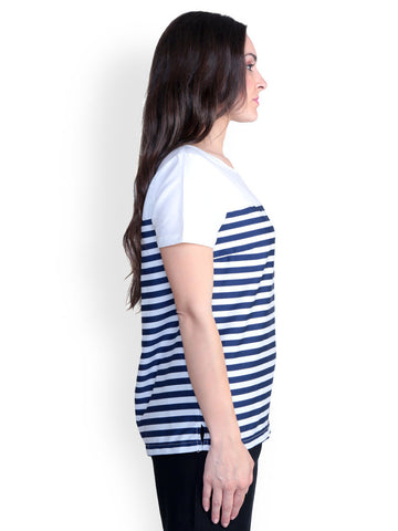 Anasazi Women Blue &amp; White Striped Top
