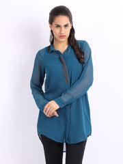 Aneri Women Teal Blue Sequinned Tunic