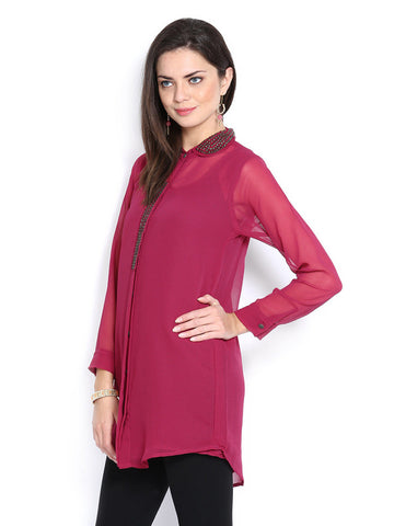 Aneri Women Blue Pink Top
