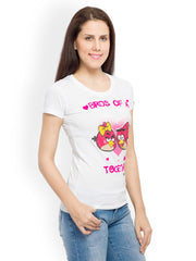 Angry Birds Women White Printed T-shirt