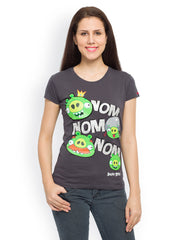 Angry Birds Women Grey Printed T-shirt