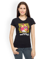 Angry Birds Women Black Printed T-shirt