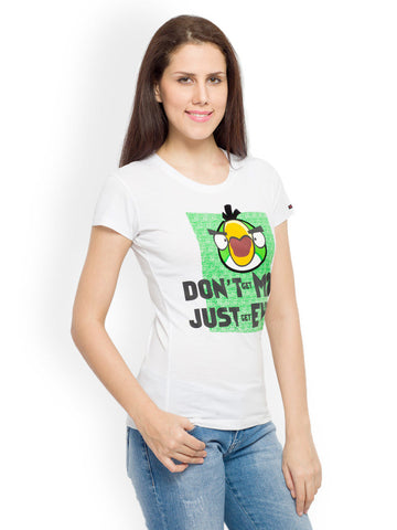 Angry Birds Women White Printed T-shirt
