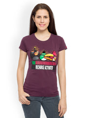 Angry Birds Women Purple Printed T-shirt
