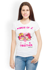 Angry Birds Women White Printed T-shirt