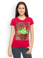 Angry Birds Women Red Printed T-shirt