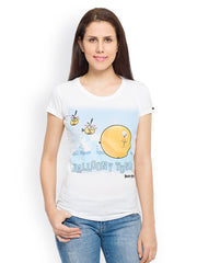Angry Birds Women White Printed T-shirt