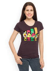 Angry Birds Women Brown Printed T-shirt