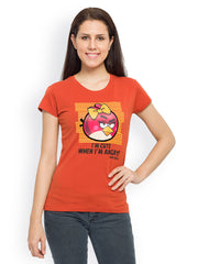 Angry Birds Women Orange Printed T-shirt