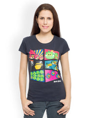 Angry Birds Women Grey Printed T-shirt