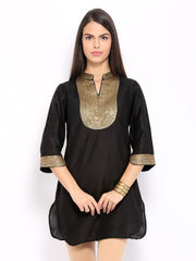 Anouk Rustic Women Black Art Silk Tunic