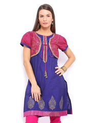 Anouk Rustic Women Blue Art Silk Kurta