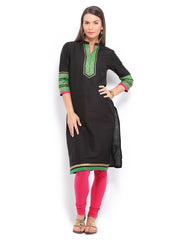 Anouk Women Black &amp; Green Kurta