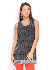 Anouk Women Black &amp; White Printed Tunic