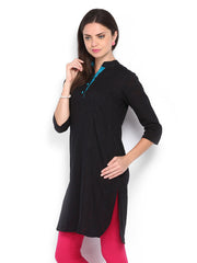 Anouk Women Black Jacquard Kurta