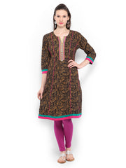 Anouk Women Black Printed Kurta