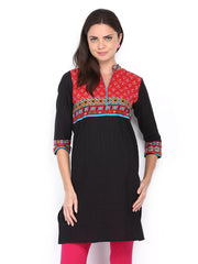 Anouk Women Black Printed Kurta