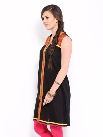 Anouk Women Black Printed Kurta