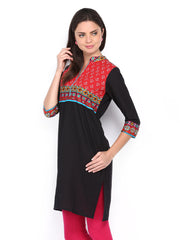 Anouk Women Black Printed Kurta