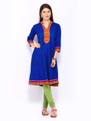 Anouk Women Blue Anarkali Kurta