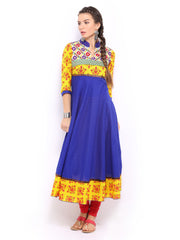 Anouk Women Blue Anarkali Kurta