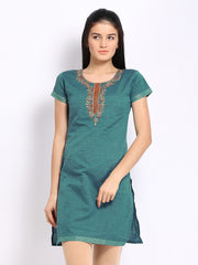 Anouk Women Blue Checked Kurta