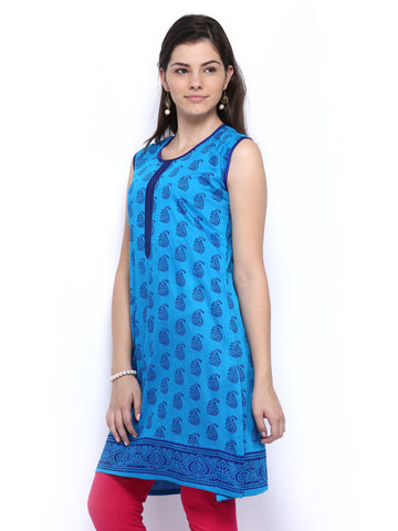Anouk Women Blue Printed Kurta