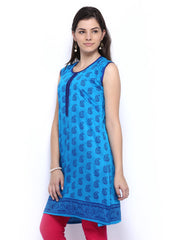 Anouk Women Blue Printed Kurta