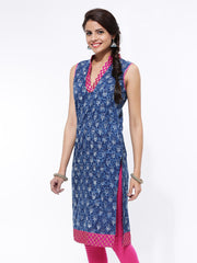 Anouk Women Blue Printed Kurta