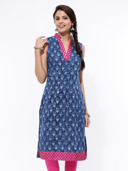 Anouk Women Blue Printed Kurta