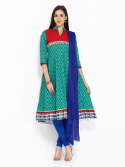 Anouk Women Printed Anarkali Churidar Kurta with Dupatta